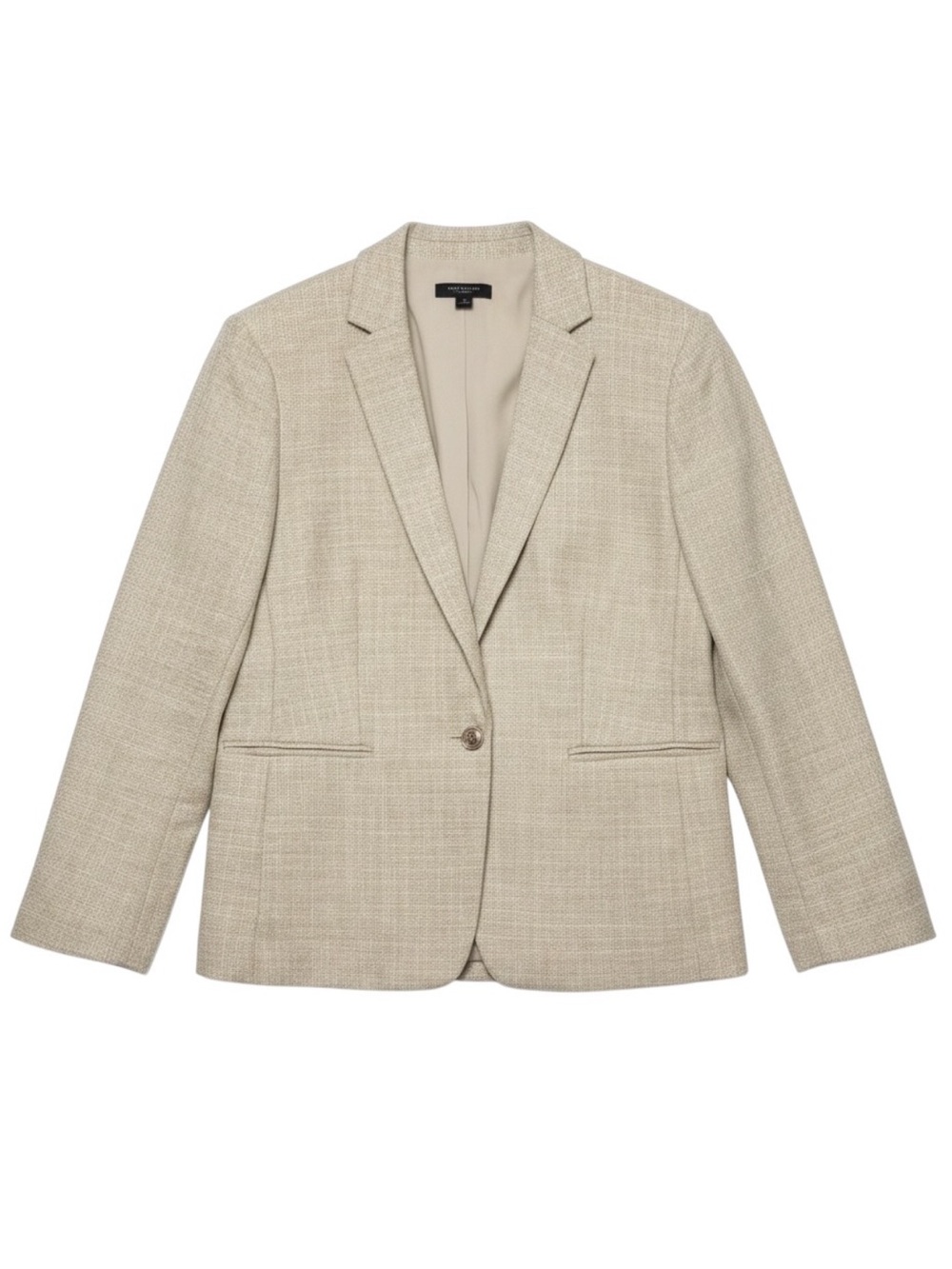 Ann Taylor The Hutton Blazer Beige Tan Textured Tailored Size 18
